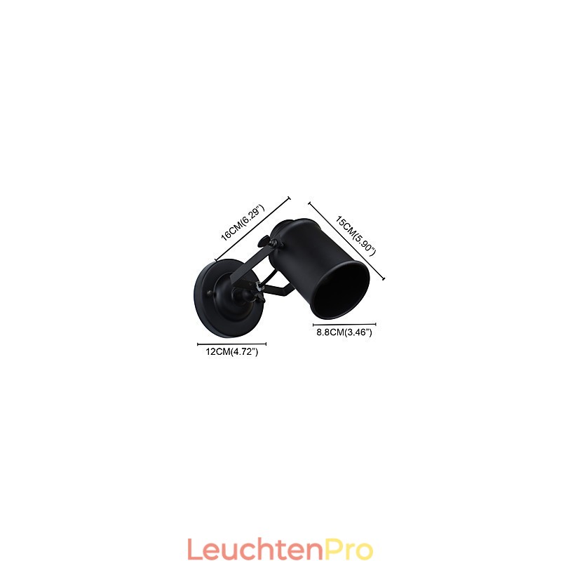 Wandleuchte aus lackiertem Stahl, dumme schwarze amerikanische Kaffeedekoration, Retro-Wandleuchte, Lichtschwertlampe an der Wand