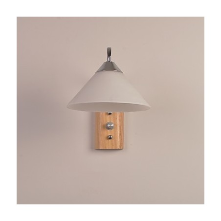 Einfache Wandlampe, Nachttischlampe mit Glasschirm und Massivholz für Schlafzimmer, Kommode, Wohnzimmer, Babyzimmer, Studentenwohnheim, Couchtisch, Bücherregal Einfache Wandlampe, Nachttischlampe mit Glasschirm und Massivholz für Schlafzimmer, Kommode, Wohnzimmer, Babyzimmer, Studentenwohnheim, Couchtisch, Bücherregal