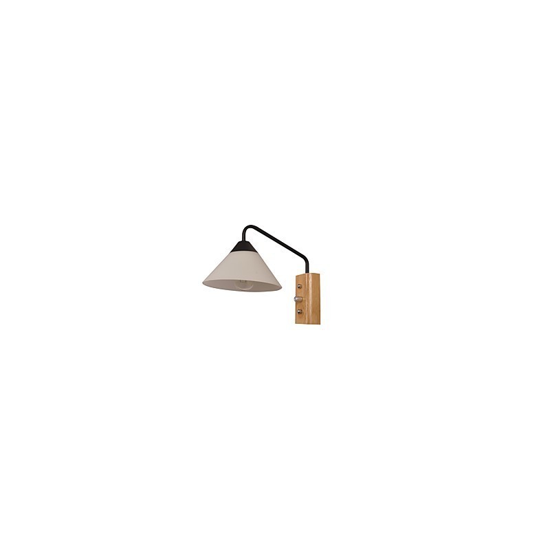 Einfache Wandlampe, Nachttischlampe mit Glasschirm und Massivholz für Schlafzimmer, Kommode, Wohnzimmer, Babyzimmer, Studentenwohnheim, Couchtisch, Bücherregal