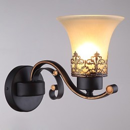 Amerikanische Vintage-Wandlampe aus Metall mit Glas im Landhausstil mit einem Kopf für die Wanddekoration im Kantinenzimmer, Wohnzimmer, Eingangsbereich