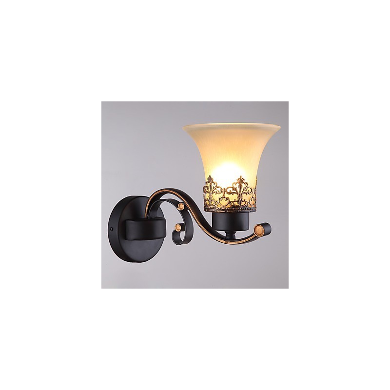 Amerikanische Vintage-Wandlampe aus Metall mit Glas im Landhausstil mit einem Kopf für die Wanddekoration im Kantinenzimmer, Wohnzimmer, Eingangsbereich