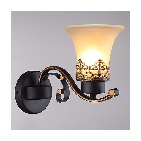 Amerikanische Vintage-Wandlampe aus Metall mit Glas im Landhausstil mit einem Kopf für die Wanddekoration im Kantinenzimmer, Wohnzimmer, Eingangsbereich Amerikanische Vintage-Wandlampe aus Metall mit Glas im Landhausstil mit einem Kopf für die Wanddekoration im Kantinenzimmer, Wohnzimmer, Eingangsbereich