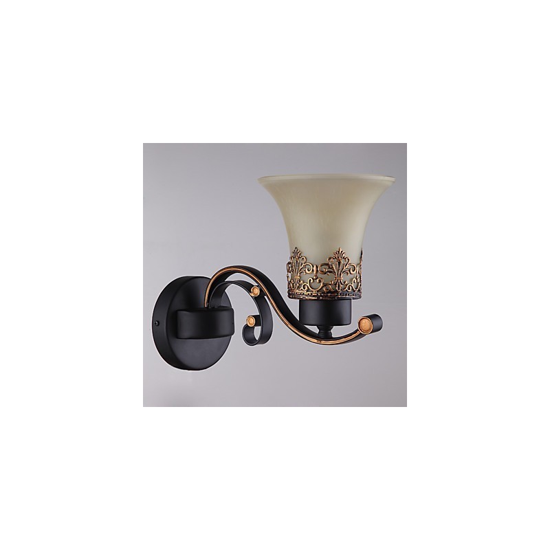 Amerikanische Vintage-Wandlampe aus Metall mit Glas im Landhausstil mit einem Kopf für die Wanddekoration im Kantinenzimmer, Wohnzimmer, Eingangsbereich