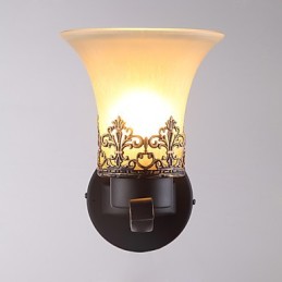 Amerikanische Vintage-Wandlampe aus Metall mit Glas im Landhausstil mit einem Kopf für die Wanddekoration im Kantinenzimmer, Wohnzimmer, Eingangsbereich