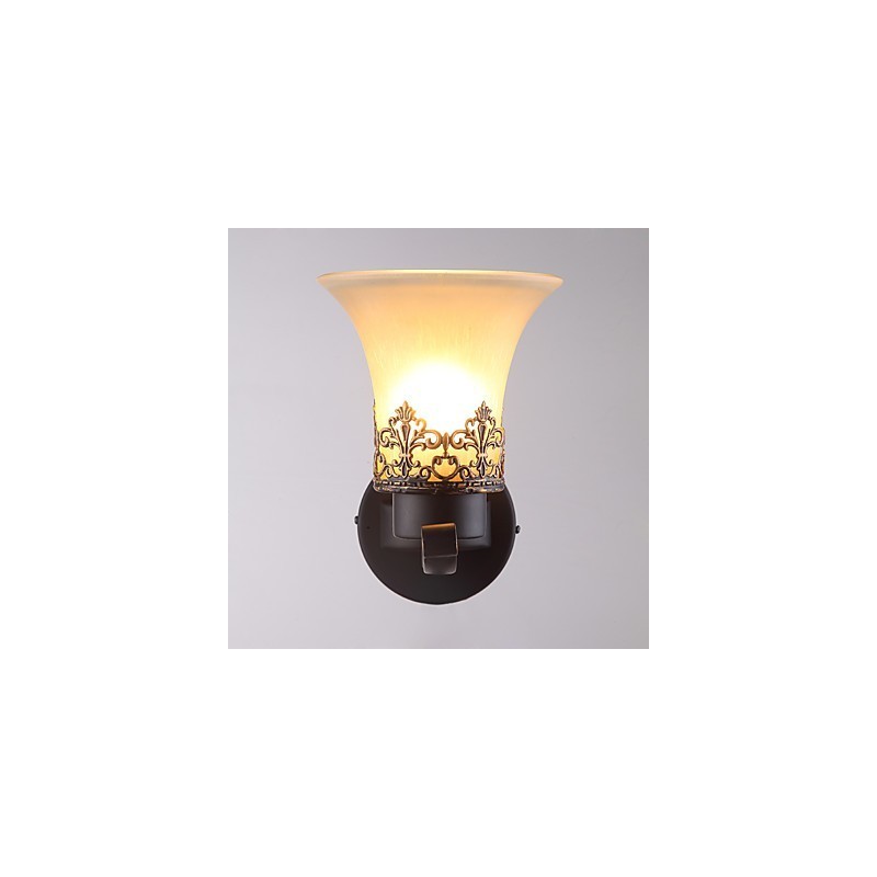 Amerikanische Vintage-Wandlampe aus Metall mit Glas im Landhausstil mit einem Kopf für die Wanddekoration im Kantinenzimmer, Wohnzimmer, Eingangsbereich