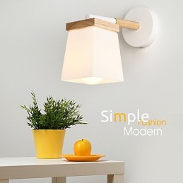 Squere Glassshade Wandleuchte für Schlafzimmer Moderne Funktion Umgebungslicht Wandleuchten Wandleuchte
