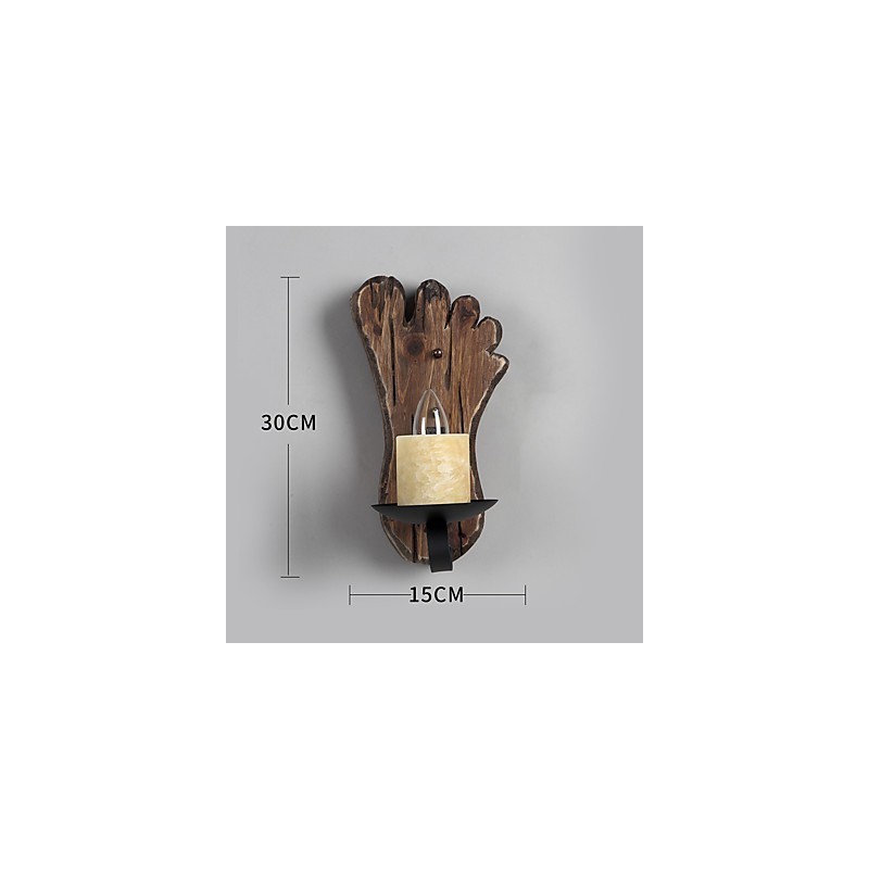 Einkopf-Industrie-Vintage-Retro-Wandleuchte aus Holz und Metall, Farbe zum Dekorieren von Wandleuchten im Home-Hotel-Korridor