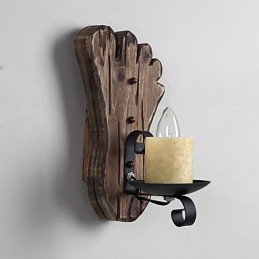 Einkopf-Industrie-Vintage-Retro-Wandleuchte aus Holz und Metall, Farbe zum Dekorieren von Wandleuchten im Home-Hotel-Korridor