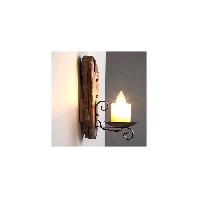 Einkopf-Industrie-Vintage-Retro-Wandleuchte aus Holz und Metall, Farbe zum Dekorieren von Wandleuchten im Home-Hotel-Korridor