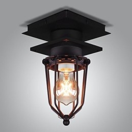Retro Schmiedeeisen Wandleuchte Einzelkopf Antike Reminiszenzlampe Loft Amerikanische Eisen Vintage Kleine Käfige Deckenleuchte