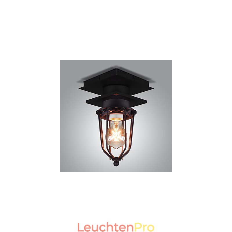 Retro Schmiedeeisen Wandleuchte Einzelkopf Antike Reminiszenzlampe Loft Amerikanische Eisen Vintage Kleine Käfige Deckenleuchte