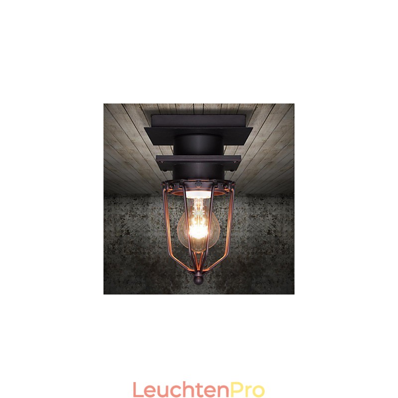 Retro Schmiedeeisen Wandleuchte Einzelkopf Antike Reminiszenzlampe Loft Amerikanische Eisen Vintage Kleine Käfige Deckenleuchte