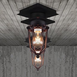 Retro Schmiedeeisen Wandleuchte Einzelkopf Antike Reminiszenzlampe Loft Amerikanische Eisen Vintage Kleine Käfige Deckenleuchte