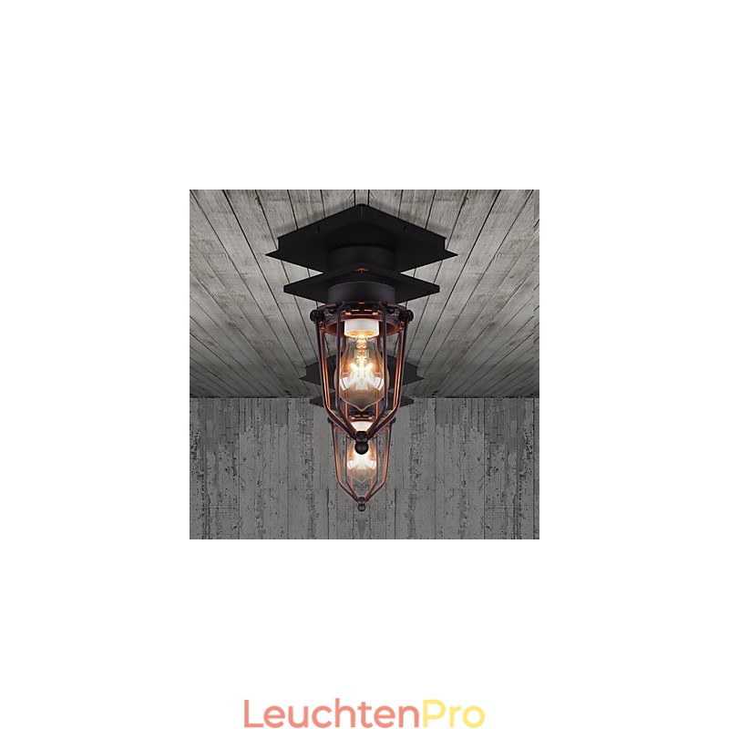 Retro Schmiedeeisen Wandleuchte Einzelkopf Antike Reminiszenzlampe Loft Amerikanische Eisen Vintage Kleine Käfige Deckenleuchte