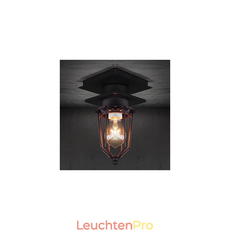 Retro Schmiedeeisen Wandleuchte Einzelkopf Antike Reminiszenzlampe Loft Amerikanische Eisen Vintage Kleine Käfige Deckenleuchte