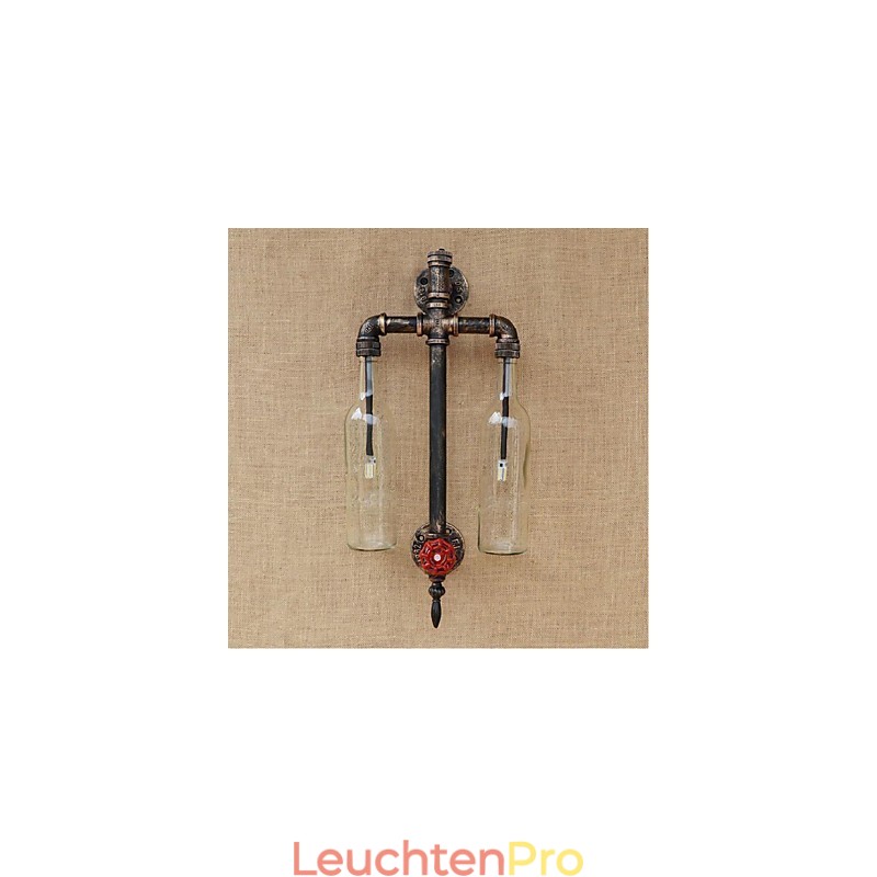 Amerikanischen Themen Restaurant Bar Eisen Mit Schalter Wasser Rohr Wein Flasche Wand Lampe Transparent