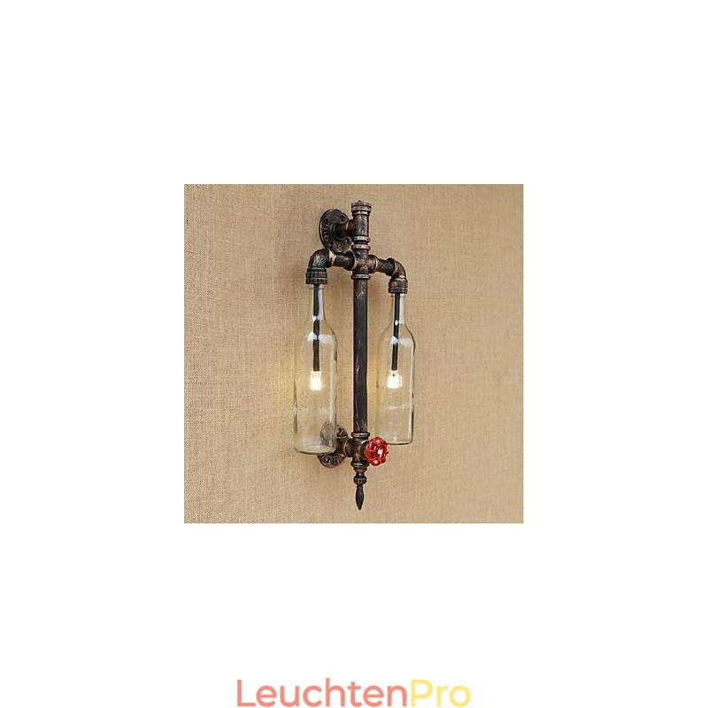 Amerikanischen Themen Restaurant Bar Eisen Mit Schalter Wasser Rohr Wein Flasche Wand Lampe Transparent
