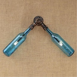 Retro American Village Creative Industry Wind Designer Wasserflasche Wandleuchte Wandleuchte Blau