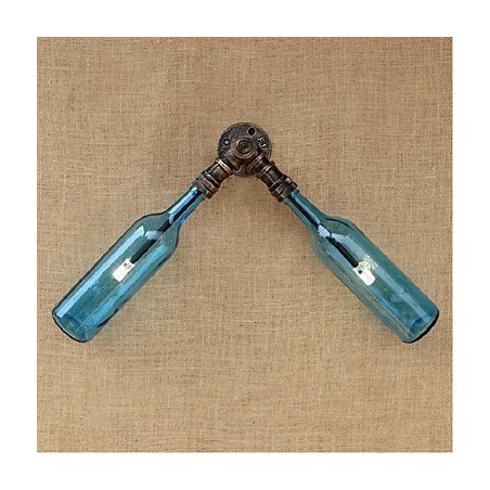 Retro American Village Creative Industry Wind Designer Wasserflasche Wandleuchte Wandleuchte Blau Retro American Village Creative Industry Wind Designer Wasserflasche Wandleuchte Wandleuchte Blau