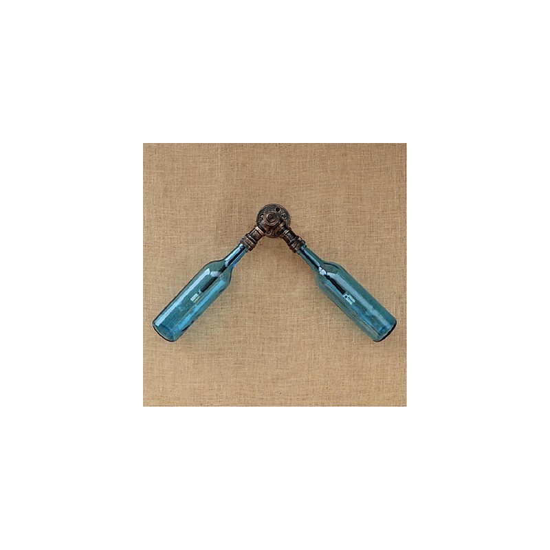 Retro American Village Creative Industry Wind Designer Wasserflasche Wandleuchte Wandleuchte Blau