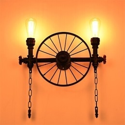 Vintage Industrielle Rohrwandleuchten Kreative Lichter Restaurant Cafe Bar Dekorationsbeleuchtung mit 2 Lichtern Lackiert