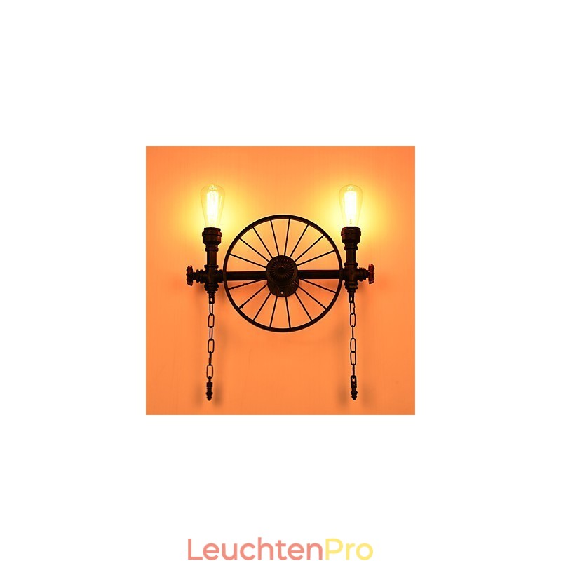 Vintage Industrielle Rohrwandleuchten Kreative Lichter Restaurant Cafe Bar Dekorationsbeleuchtung mit 2 Lichtern Lackiert