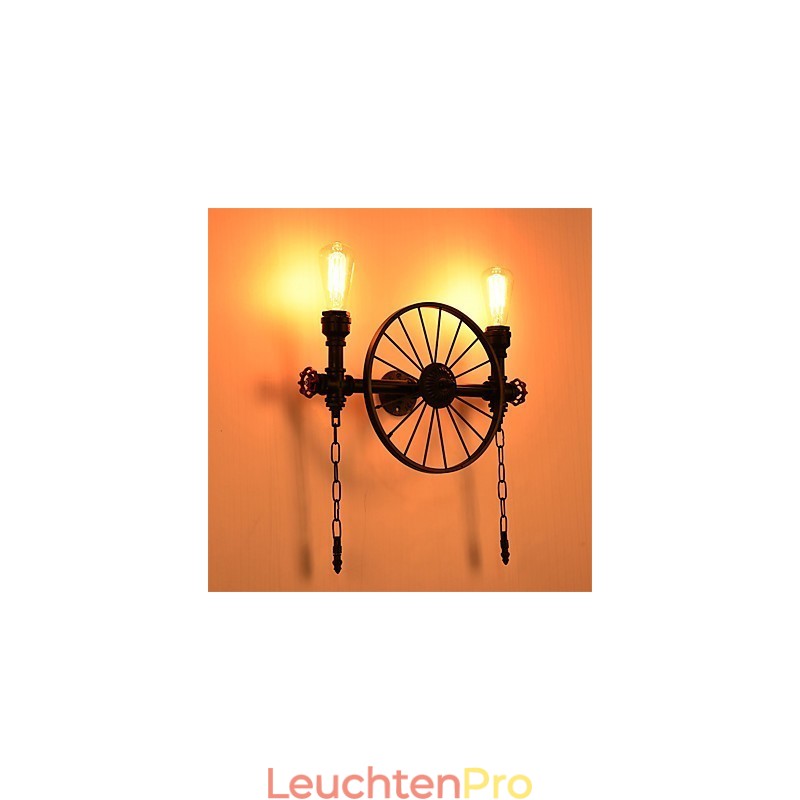 Vintage Industrielle Rohrwandleuchten Kreative Lichter Restaurant Cafe Bar Dekorationsbeleuchtung mit 2 Lichtern Lackiert