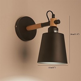 Vintage Holz Art Deco Metall Metall Rustikale Wandleuchte Wohnzimmer Esszimmer Flur Wandlampe Schwarz Weiß Optional