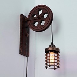 Industrielle Retro Eisen Wandleuchte Kreative Persönlichkeit Lift Pully Wandleuchte