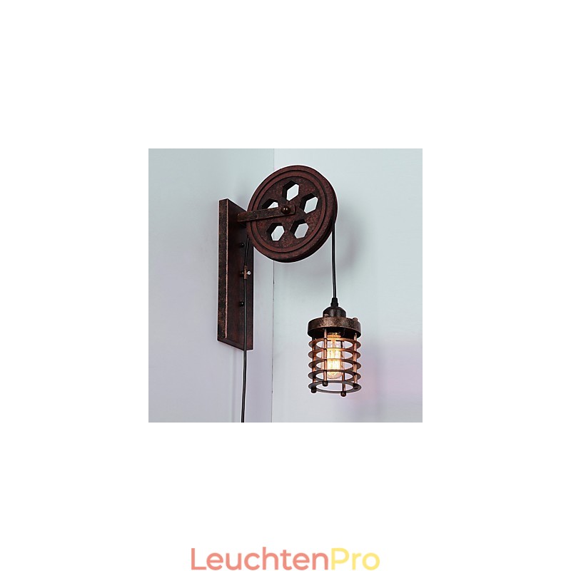 Industrielle Retro Eisen Wandleuchte Kreative Persönlichkeit Lift Pully Wandleuchte