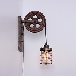 Industrielle Retro Eisen Wandleuchte Kreative Persönlichkeit Lift Pully Wandleuchte