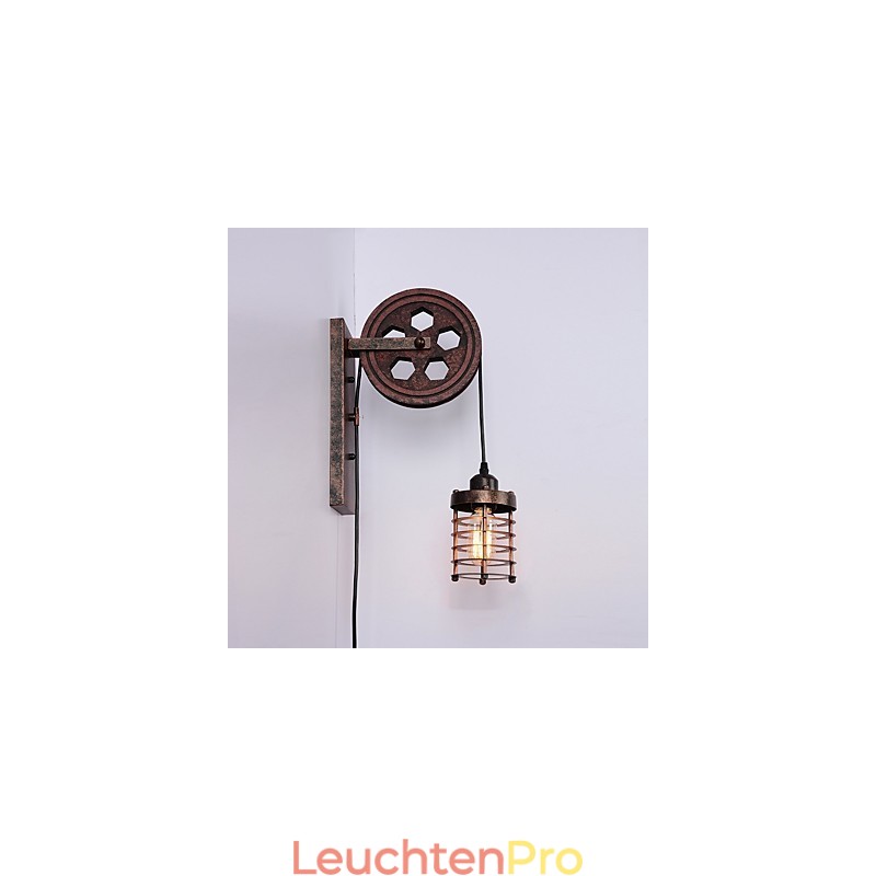 Industrielle Retro Eisen Wandleuchte Kreative Persönlichkeit Lift Pully Wandleuchte