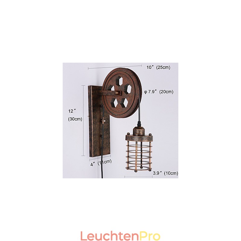 Industrielle Retro Eisen Wandleuchte Kreative Persönlichkeit Lift Pully Wandleuchte