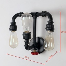 Rustikale Lodge, modernes, zeitgenössisches Landhaus-Retro-Malerei-Feature für Uplight-Wandleuchten im Mini-Stil