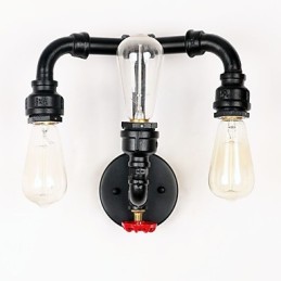 Rustikale Lodge, modernes, zeitgenössisches Landhaus-Retro-Malerei-Feature für Uplight-Wandleuchten im Mini-Stil
