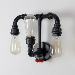 Rustikale Lodge, modernes, zeitgenössisches Landhaus-Retro-Malerei-Feature für Uplight-Wandleuchten im Mini-Stil
