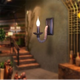 Hanfseil Retro Wandleuchte Kreative Persönlichkeit Bar Eisen Kerzenlampe