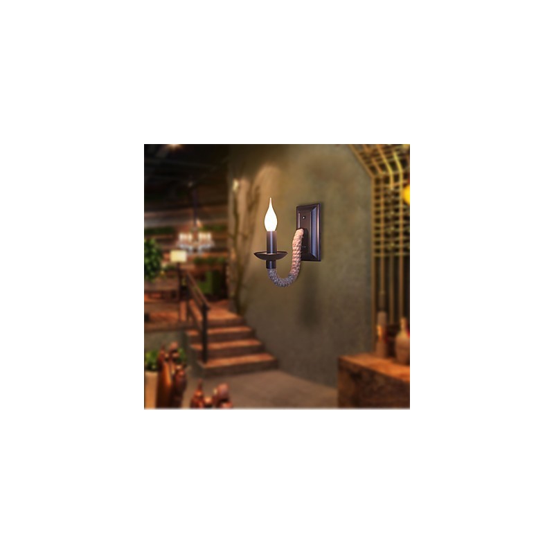 Hanfseil Retro Wandleuchte Kreative Persönlichkeit Bar Eisen Kerzenlampe