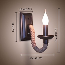 Hanfseil Retro Wandleuchte Kreative Persönlichkeit Bar Eisen Kerzenlampe