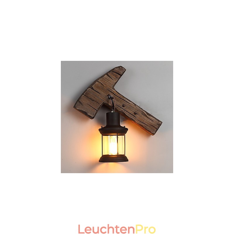 Einkopf-Industrie-Vintage-Retro-Wandleuchte aus Holz und Metall, Farbe zum Dekorieren von Wandleuchten im Home-Hotel-Korridor