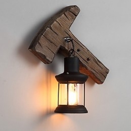 Einkopf-Industrie-Vintage-Retro-Wandleuchte aus Holz und Metall, Farbe zum Dekorieren von Wandleuchten im Home-Hotel-Korridor