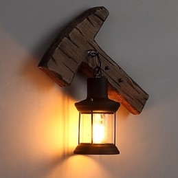Einkopf-Industrie-Vintage-Retro-Wandleuchte aus Holz und Metall, Farbe zum Dekorieren von Wandleuchten im Home-Hotel-Korridor