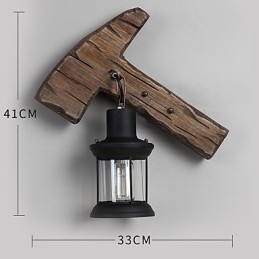 Einkopf-Industrie-Vintage-Retro-Wandleuchte aus Holz und Metall, Farbe zum Dekorieren von Wandleuchten im Home-Hotel-Korridor
