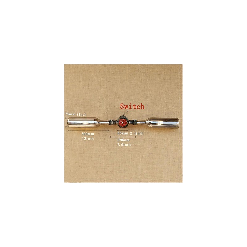 Retro American Village Creative Industry Wind Designer Wasserflasche Wandleuchte Wandleuchte Grau