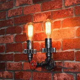 2 Köpfe Vintage Industrielle Metall Wandleuchten Restaurant Cafe Bar Dekoration Beleuchtung