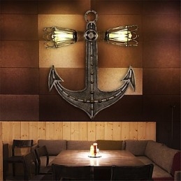 Jahrgang Industrielle Wandleuchten Holz Boot Anker Form Kreative Restaurant Cafe Bar Dekoration Beleuchtung