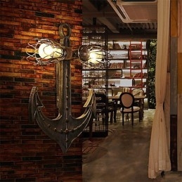 Jahrgang Industrielle Wandleuchten Holz Boot Anker Form Kreative Restaurant Cafe Bar Dekoration Beleuchtung