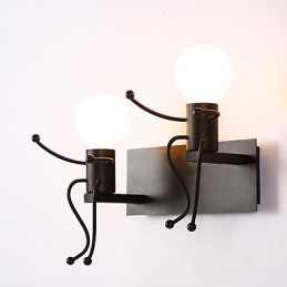 Roboterform Vintage Metall Industrie Loft Rustikale Wandleuchte Bar Cafe Eingangsbereich Flur Wandleuchte Schwarz Weiß Optional