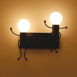 Roboterform Vintage Metall Industrie Loft Rustikale Wandleuchte Bar Cafe Eingangsbereich Flur Wandleuchte Schwarz Weiß Optional
