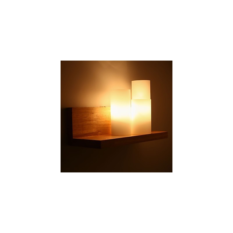 Holz Wandleuchter 3 Lichter Country